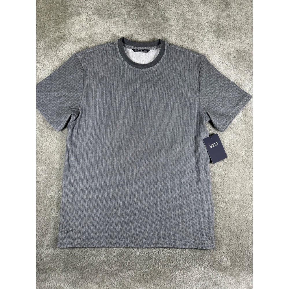BYLT Premium Basics Brushed Herringbone Box Tee Dark Heather Grey MTSS0845 L